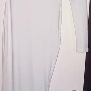 NWT Missguided+ White One Shoulder Long Sleeve full length Dress
